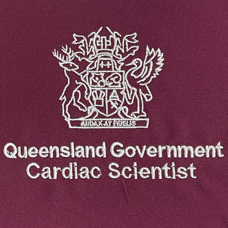 Embroidery Stock Logos - Queensland Government Cardiac Scientist