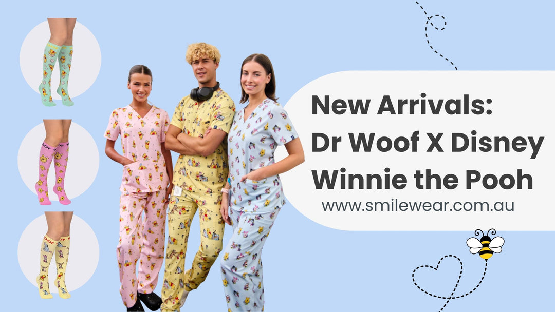 New Arrivals: The Dr Woof x Disney Winnie the Pooh Scrubs Collection Has Landed at Smilewear