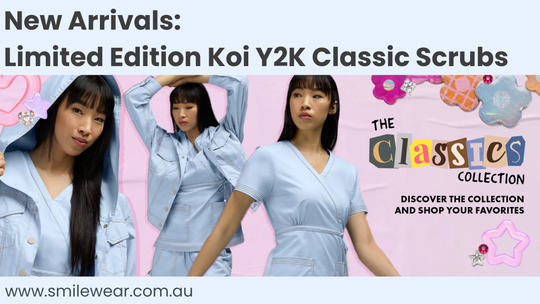 Koi Classics Collection Australia | Limited Edition Y2K-Inspired Scrubs at Smilewear