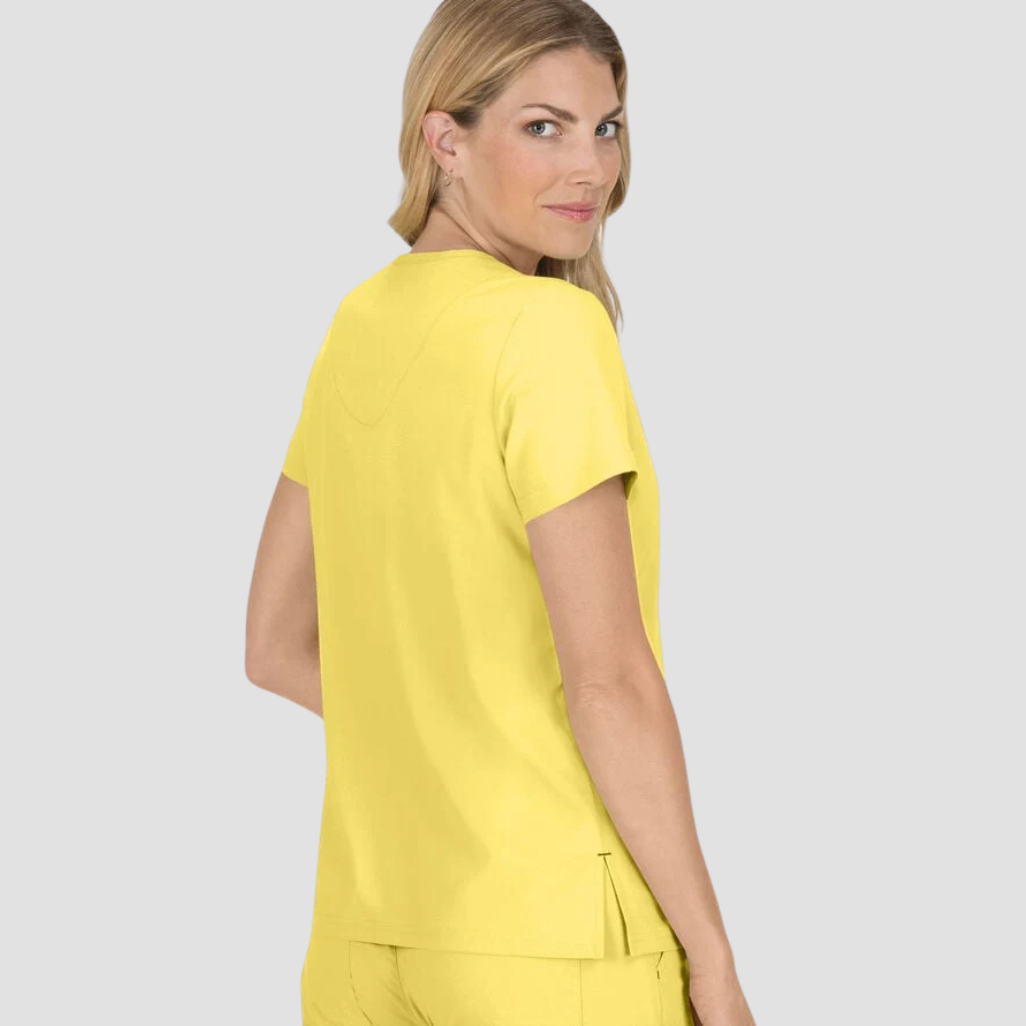 373 - Womens Koi Becca Scrub Top Sunshine Yellow
