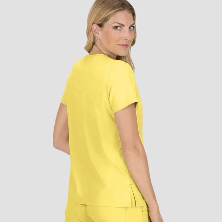 373 - Womens Koi Becca Scrub Top Sunshine Yellow