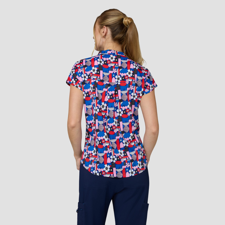 Womens Koi Ari Lotta Pop Floral Scrub Top - S