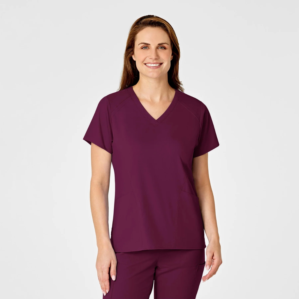 6319 - Womens Wonderwink Pro Scrub Top - Wine - 3XL | 5XL