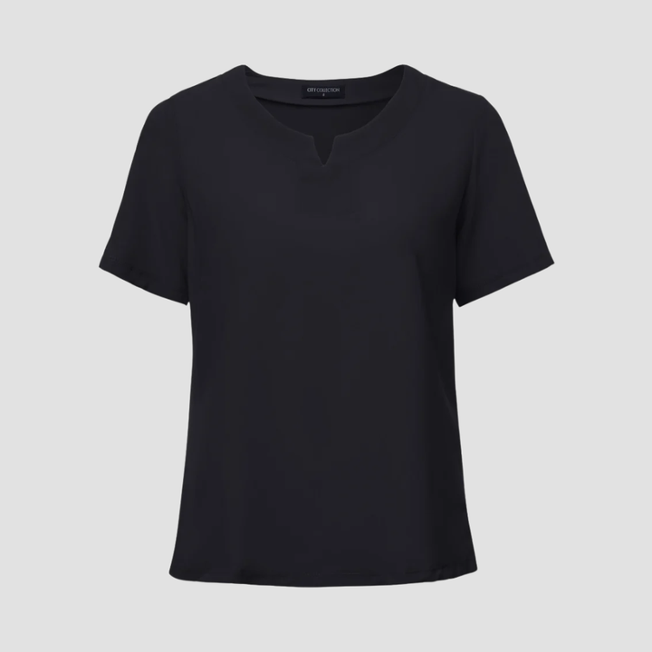 2299 - Womens City Collection Knit Woven Top