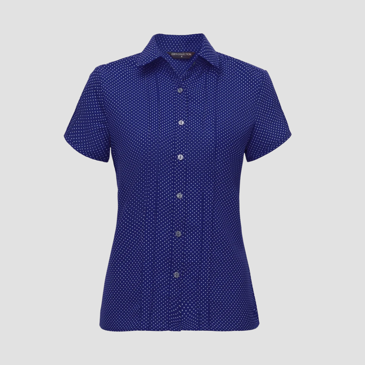 2173 - Womens City Collection Spot Short Sleeve Top