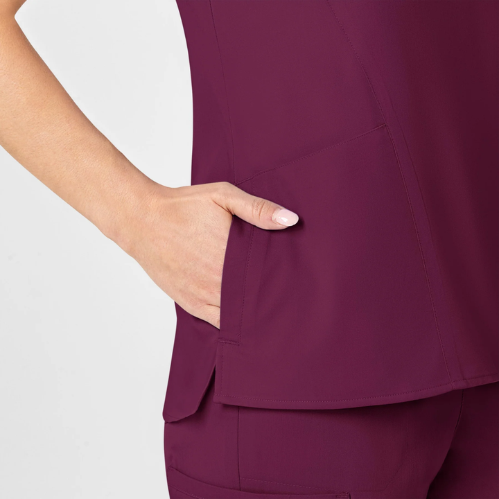 6319 - Womens Wonderwink Pro Scrub Top - Wine - 3XL | 5XL