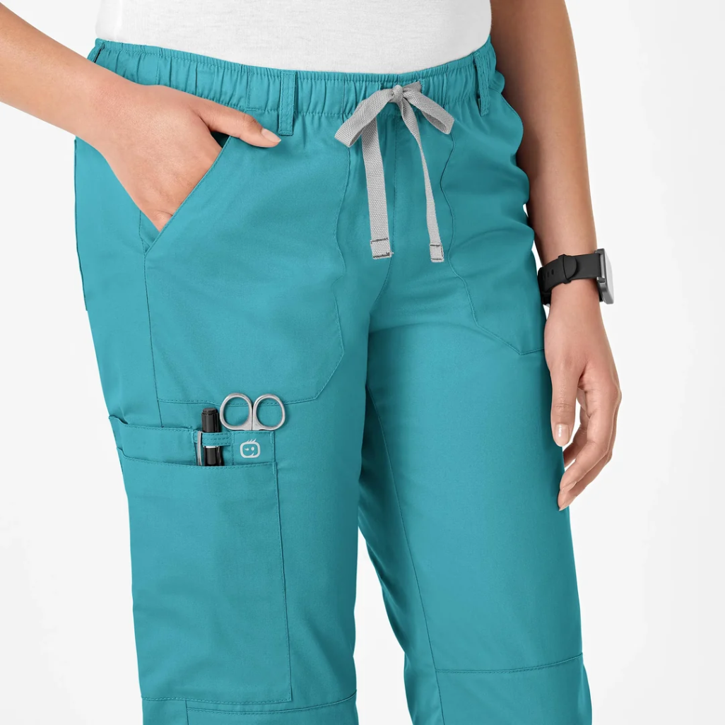 504 - Womens Wonderwork Cargo Scrub Pant - Teal - XXS | XS | M | L