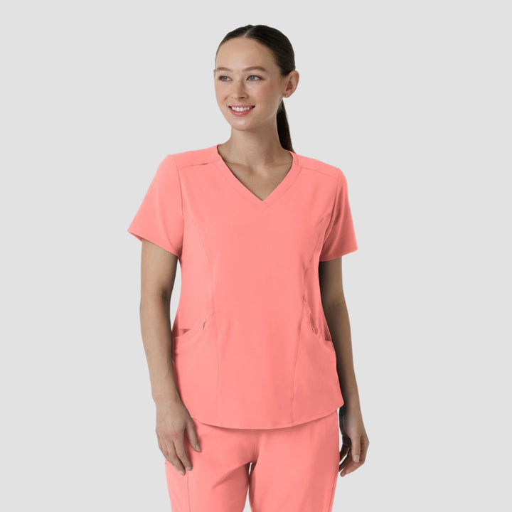 6134 - Womens Wink Renew Pink V-Neck Scrub Top - L