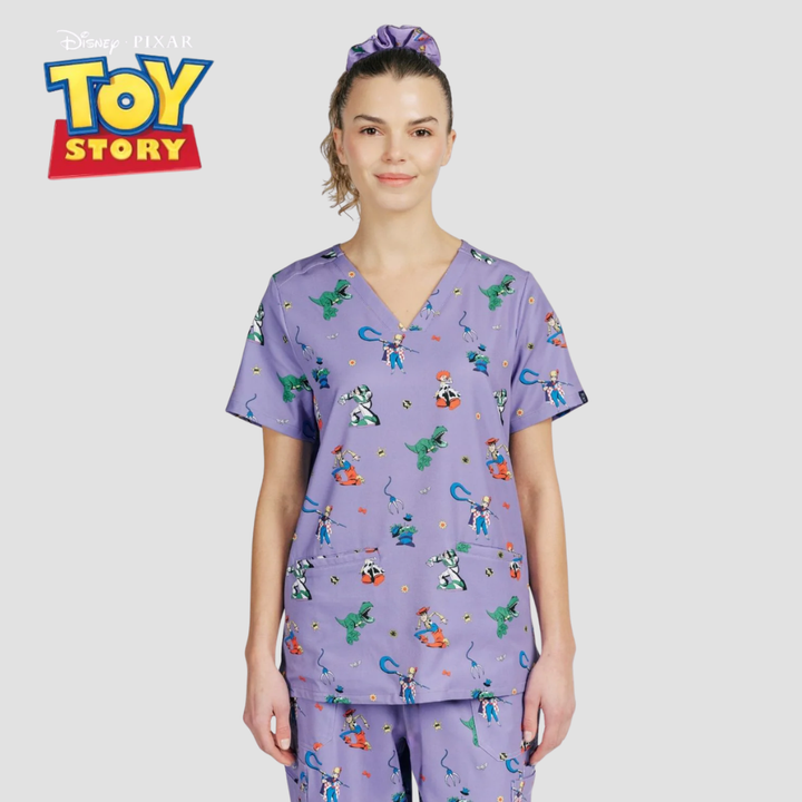 Womens Dr Woof Disney &amp; Pixar’s Toy Story You’ve got a Friend Scrub Top