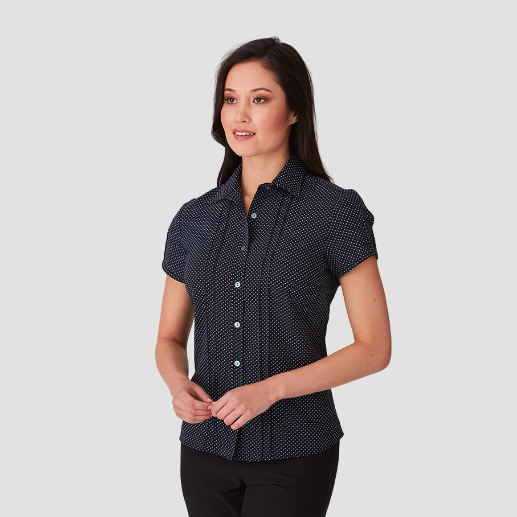2173 - Womens City Collection Spot Short Sleeve Top