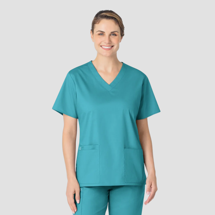 101 - Womens Wonderwork Scrub Top - Teal - XXS | XL