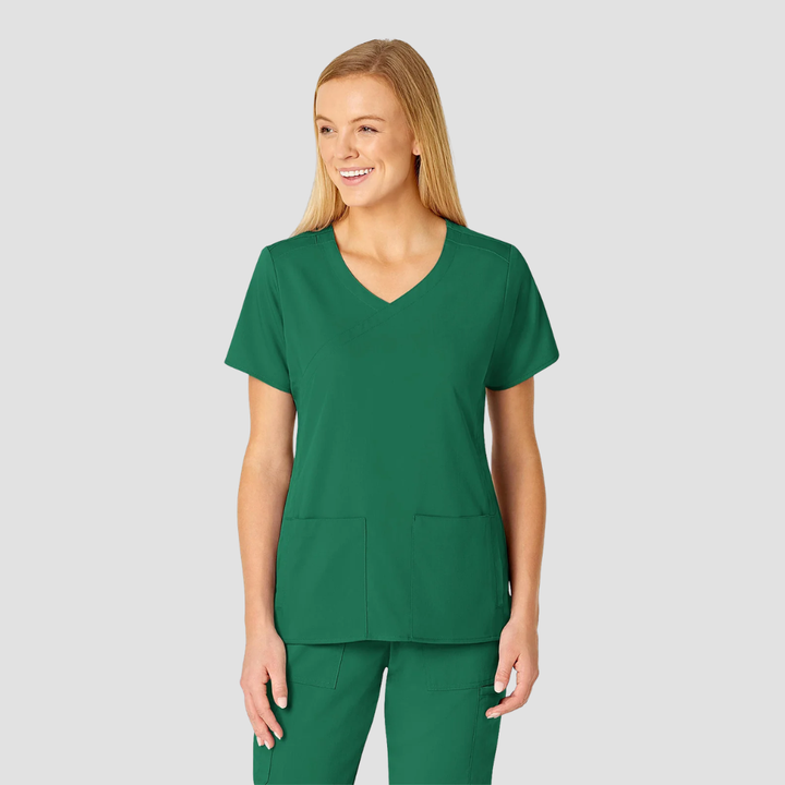 6519 - Womens Wink Pro 4 Pocket Wrap Scrub Top - Hunter - XL