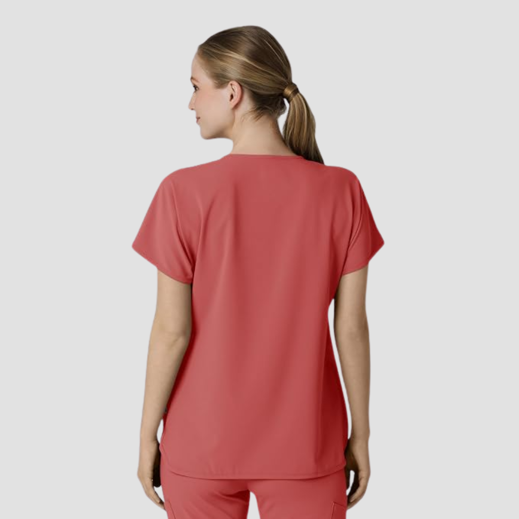 6634 - Womens Wink Renew Dolman Scrub Top Mineral Red - XS