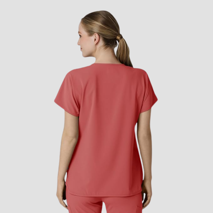6634 - Womens Wink Renew Dolman Scrub Top Mineral Red - XS
