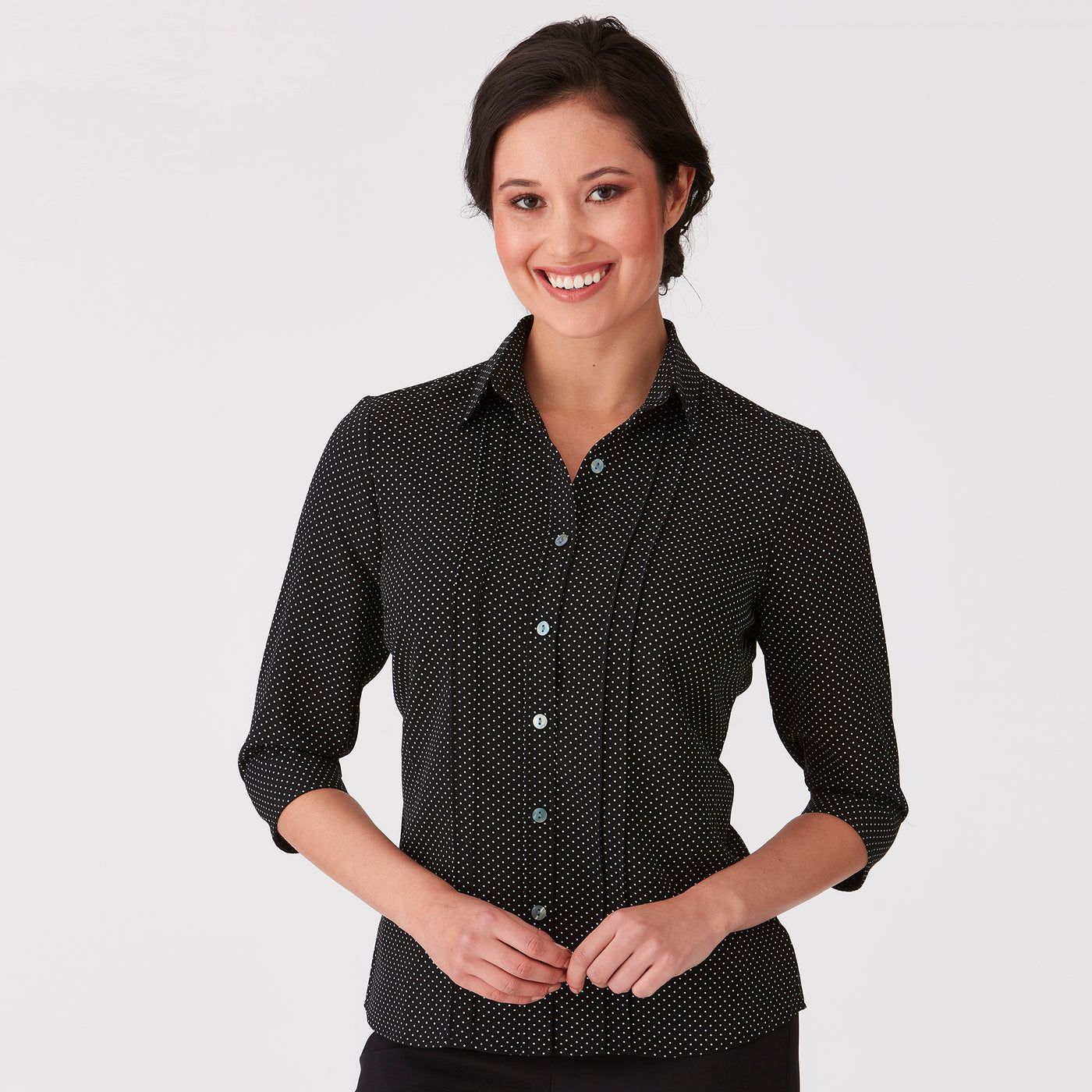 Womens City Collection Spot 3/4 Sleeve Top