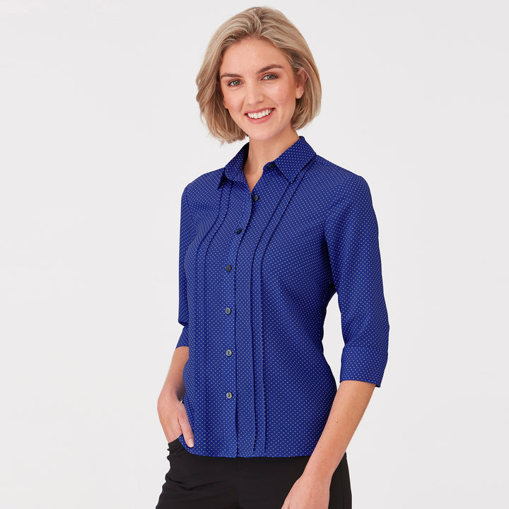 2172 - Womens City Collection Spot 3/4 Sleeve Top