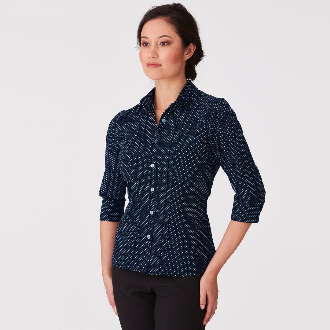 2172 - Womens City Collection Spot 3/4 Sleeve Top