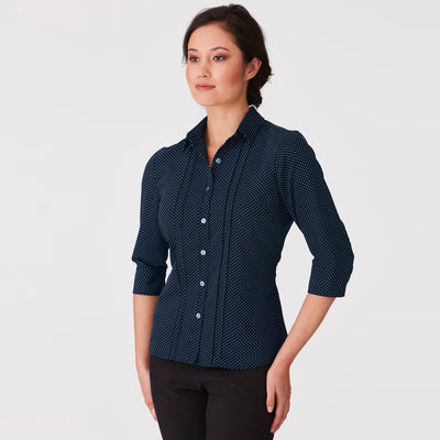 Womens City Collection Spot 3/4 Sleeve Top