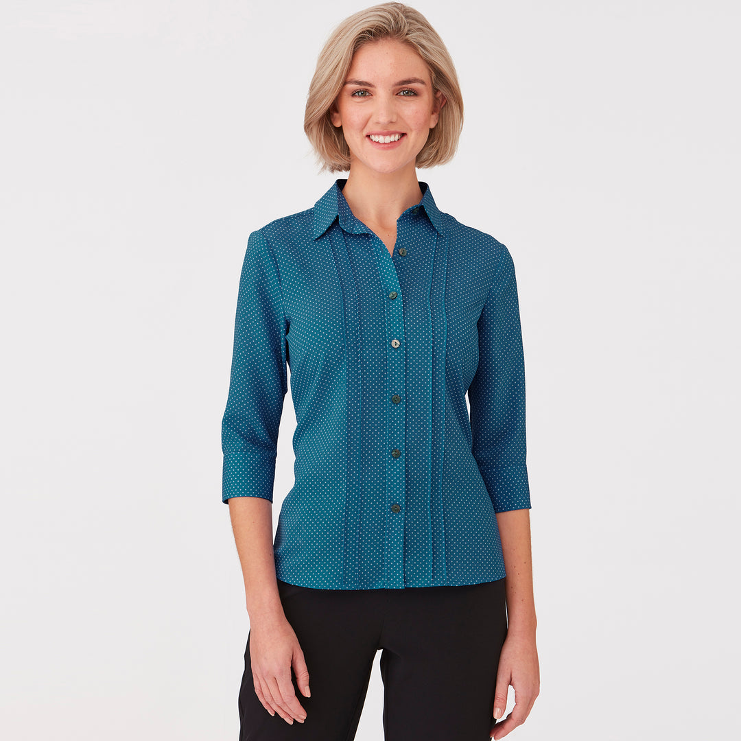 2172 - Womens City Collection Spot 3/4 Sleeve Top