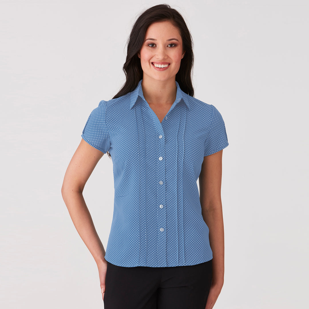 2173 - Womens City Collection Spot Short Sleeve Top