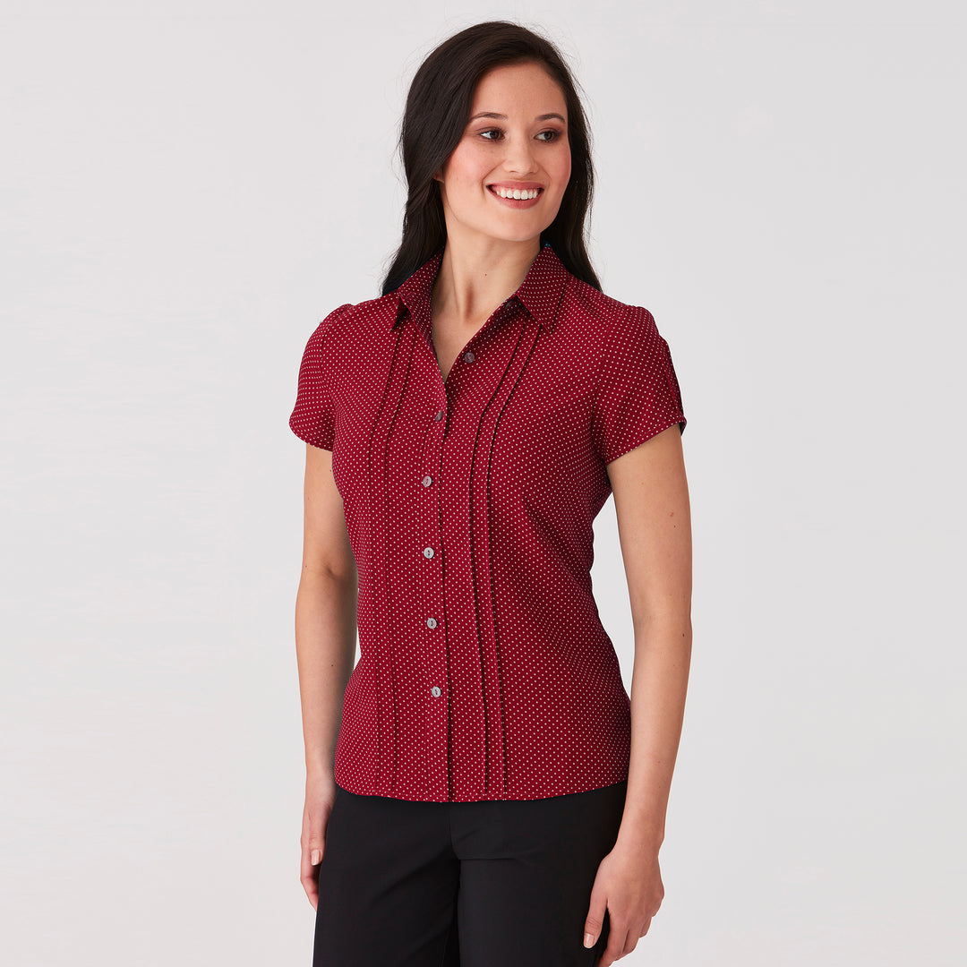2173 - Womens City Collection Spot Short Sleeve Top