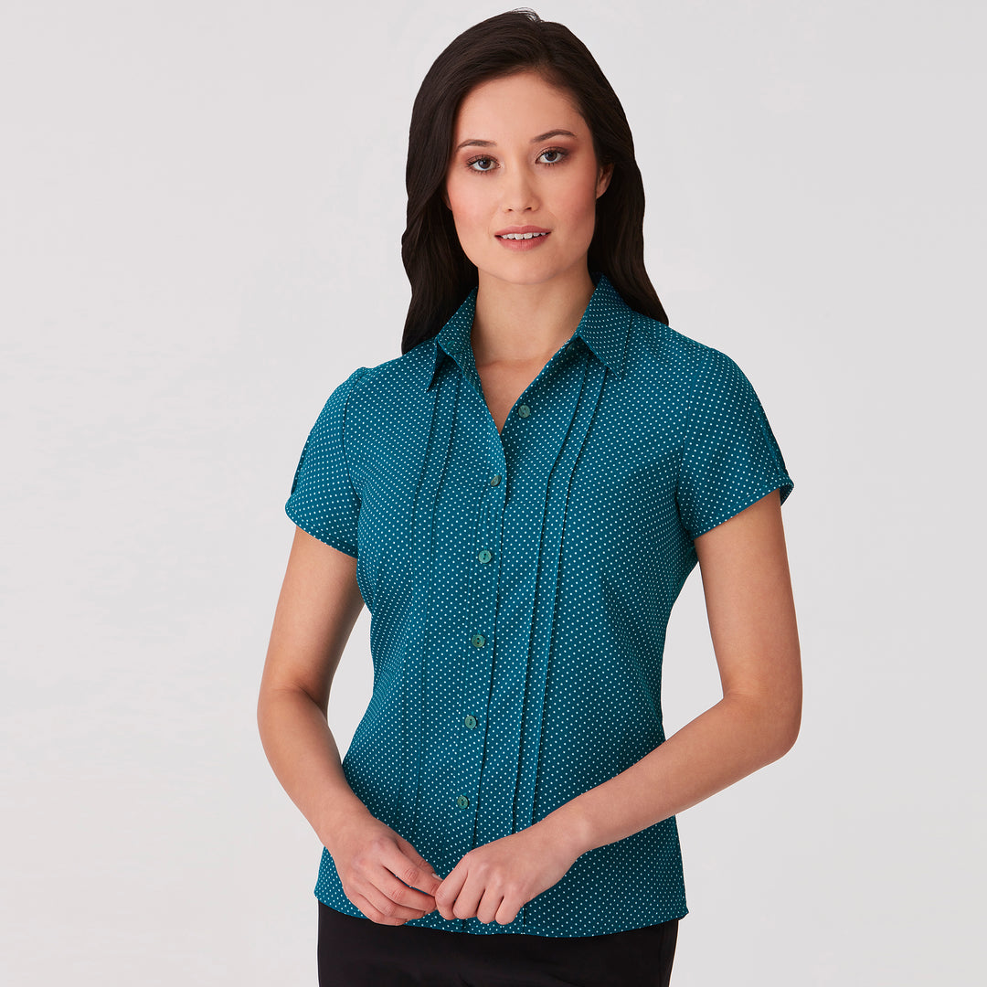 2173 - Womens City Collection Spot Short Sleeve Top