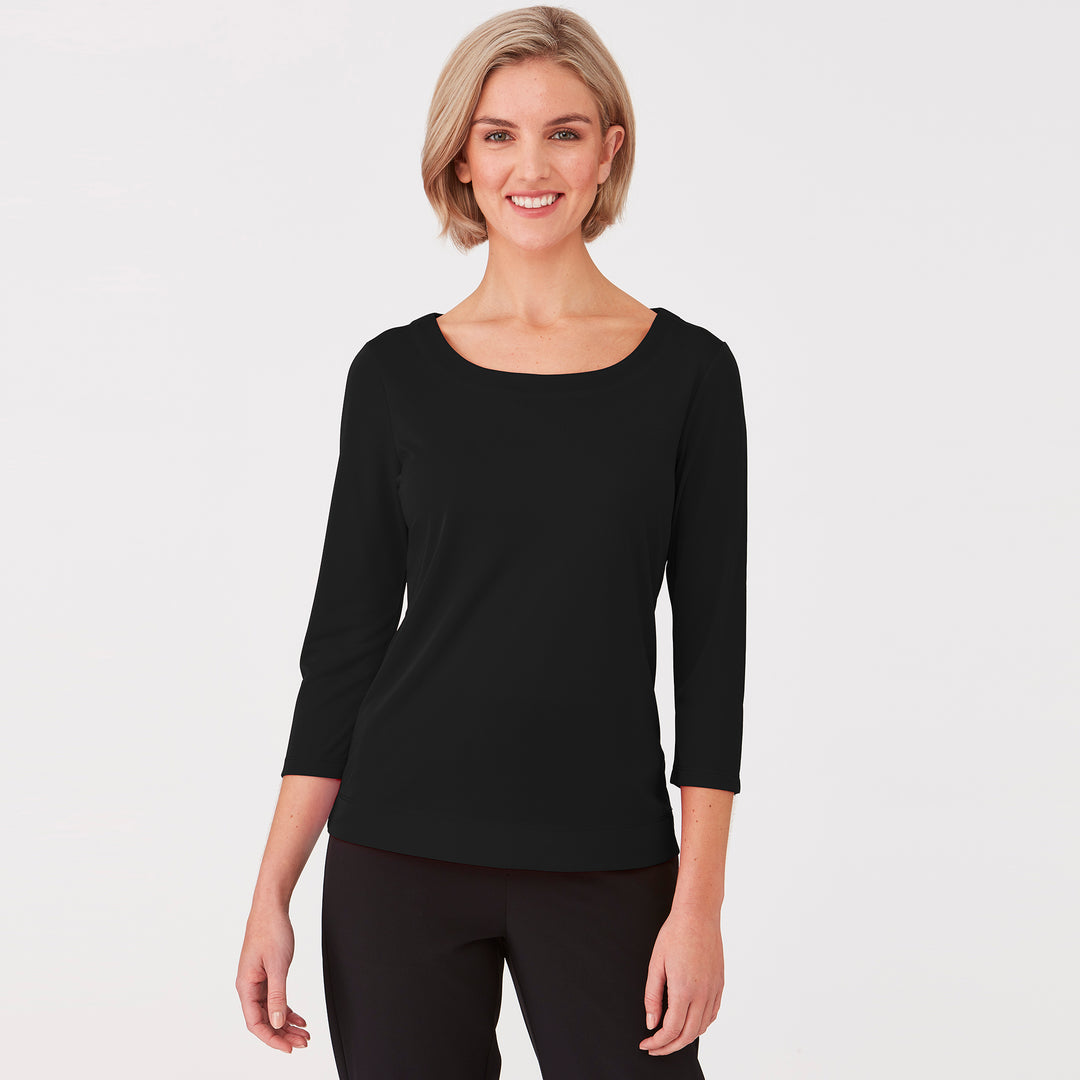 2290 - Womens City Collection Smart Knit 3/4 Sleeve Top