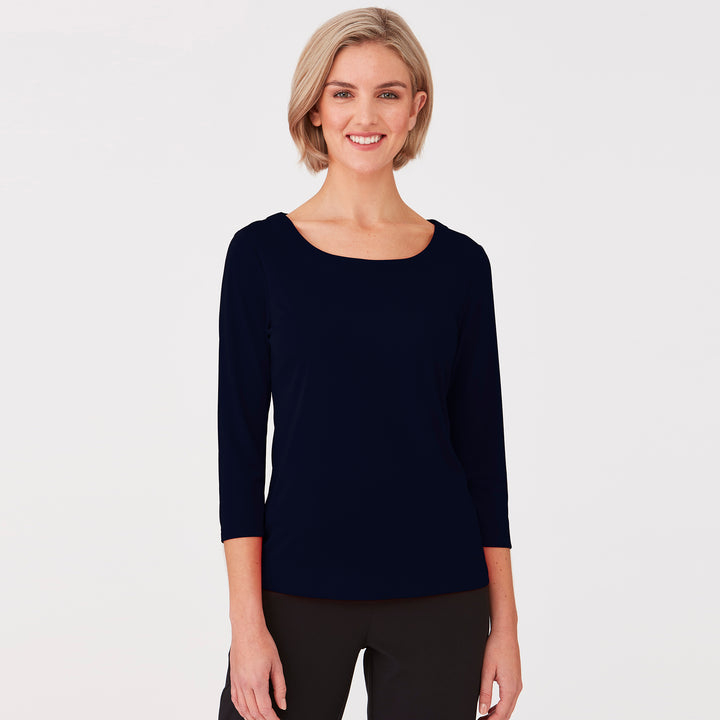 2290 - Womens City Collection Smart Knit 3/4 Sleeve Top