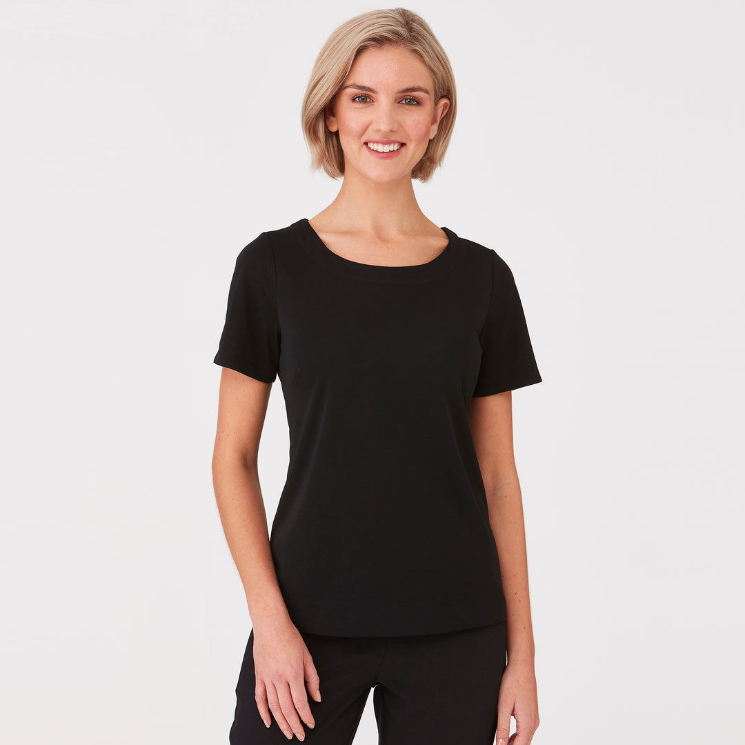 2291 - Womens City Collection Smart Knit Short Sleeve Top