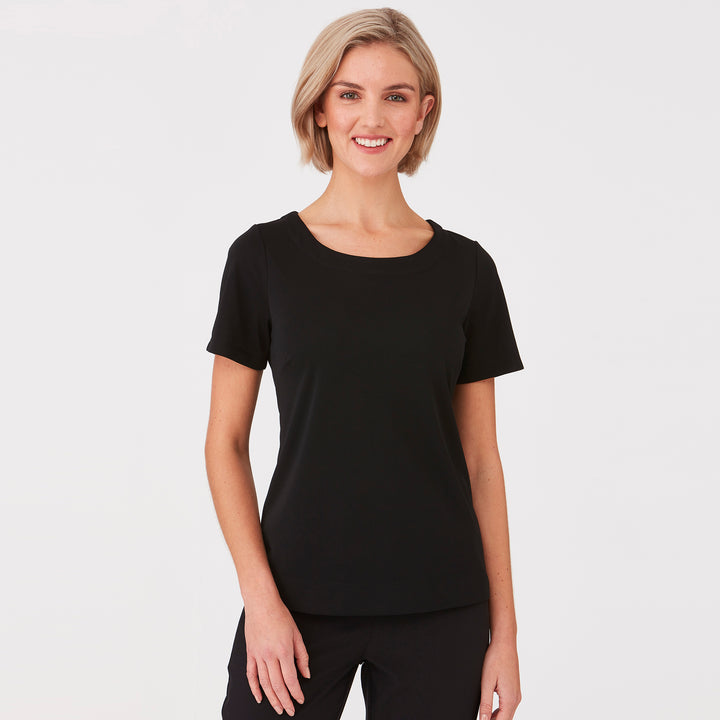 2291 - Womens City Collection Smart Knit Short Sleeve Top