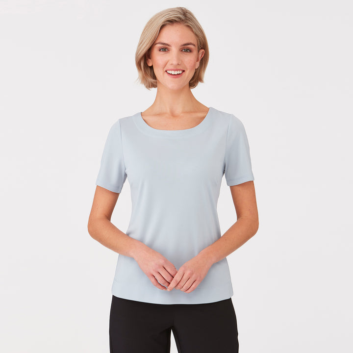2291 - Womens City Collection Smart Knit Short Sleeve Top