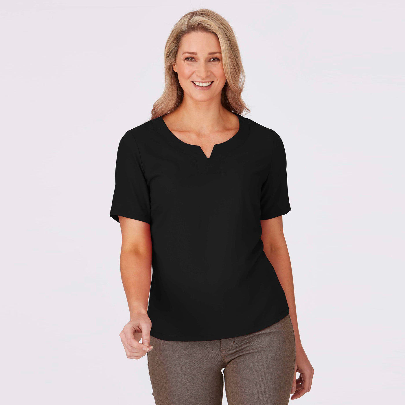 Womens City Collection Knit Woven Top