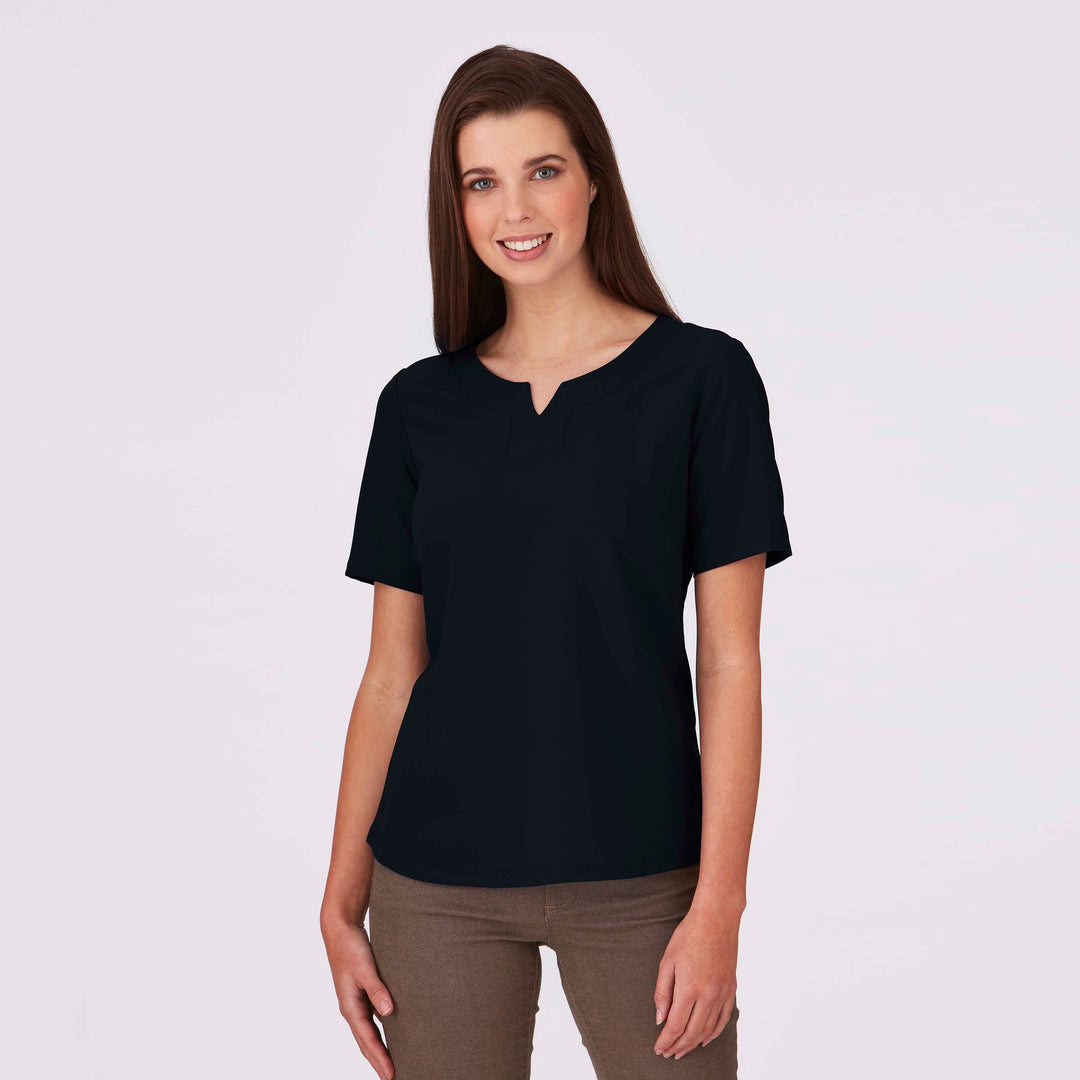2299 - Womens City Collection Knit Woven Top