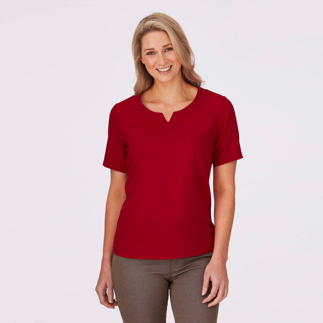 2299 - Womens City Collection Knit Woven Top