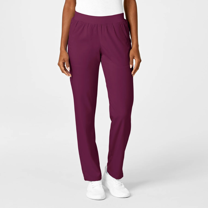 5419 - Womens Wonderwink Pro Knit Waist Scrub Pant - Wine - XXS | XLT | 2XL | 3XLP
