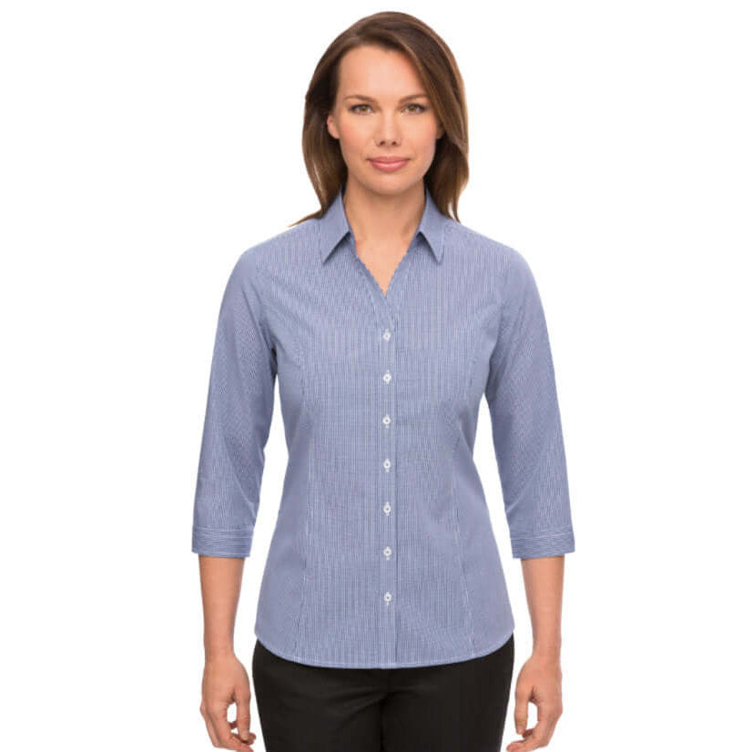Womens City Collection Pippa Check 3/4 Sleeve Top