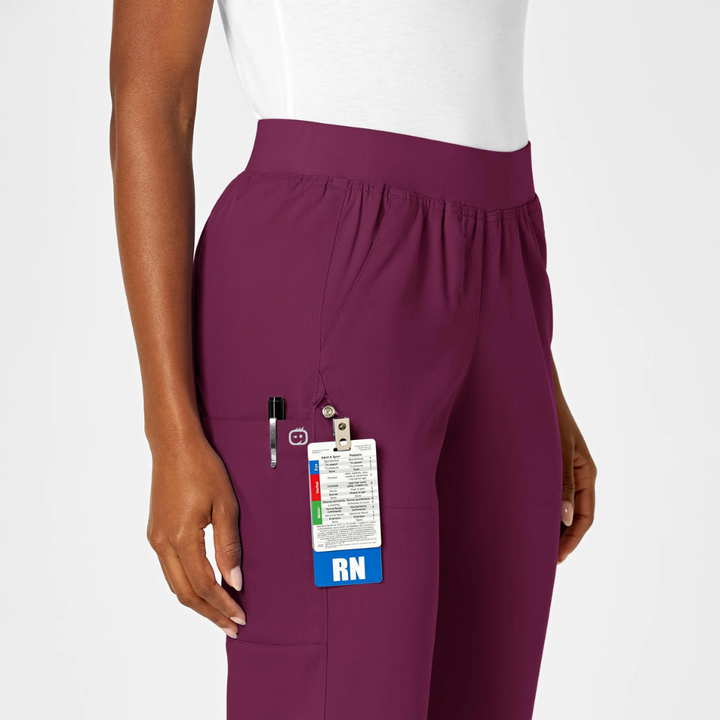 5419 - Womens Wonderwink Pro Knit Waist Scrub Pant - Wine - XXS | XLT | 2XL | 3XLP