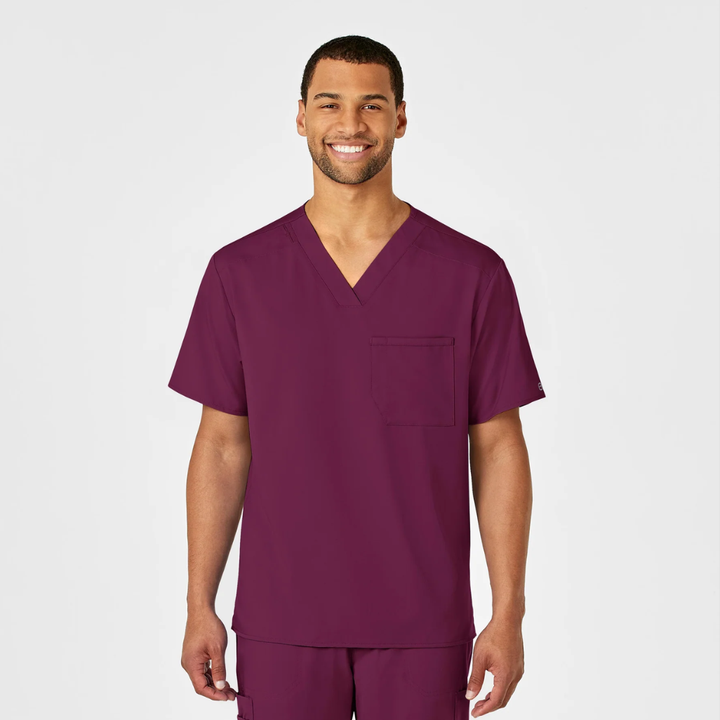6619 - Mens Wonderwink Pro Scrub Top - Wine - L | XL | 2XL | 3XL | 4XL | 5XL