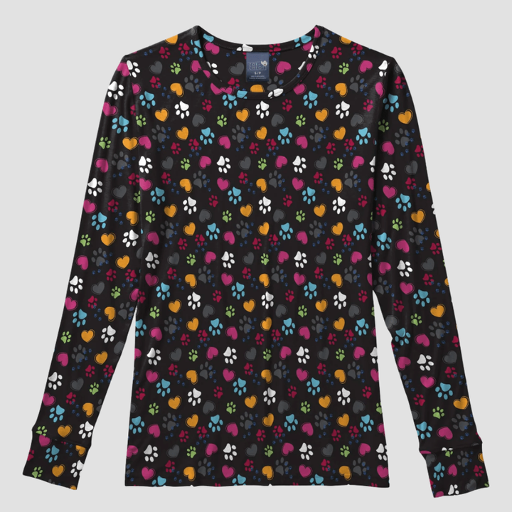 Womens Zoe &amp; Chloe Pawprint Long Sleeve Tee - XS | 3XL