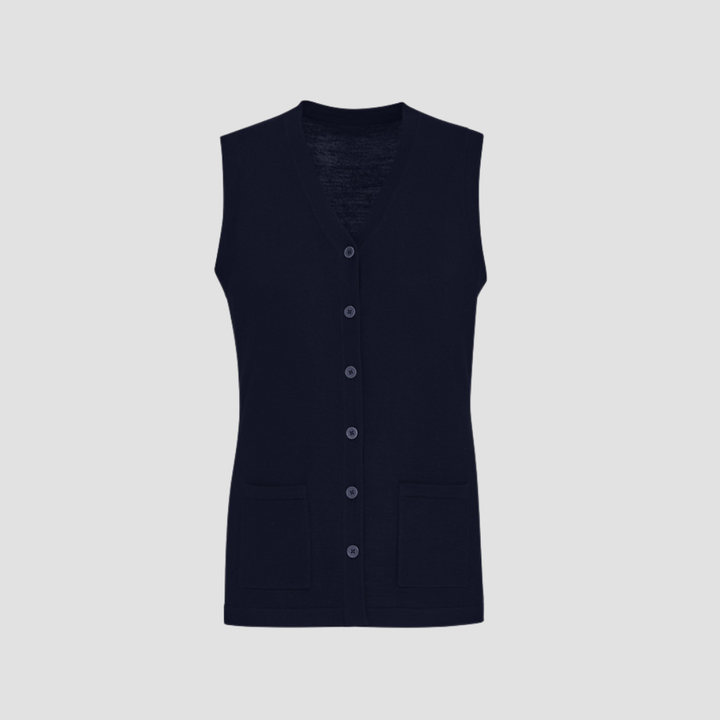 CK961LV - Womens Fashion Biz Button Front Knit Vest