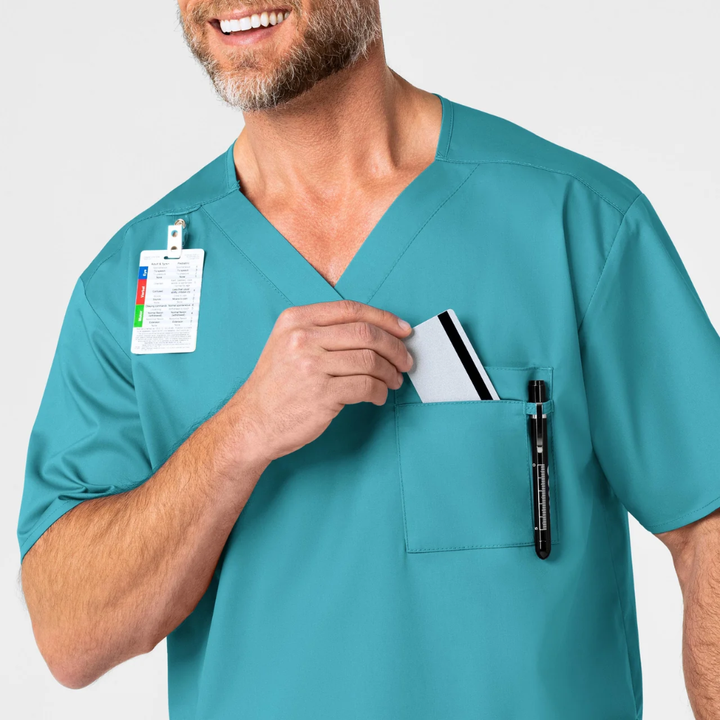 103 - Mens Wonderwork Scrub Top - Teal - XL | 2XL | 3XL | 5XL