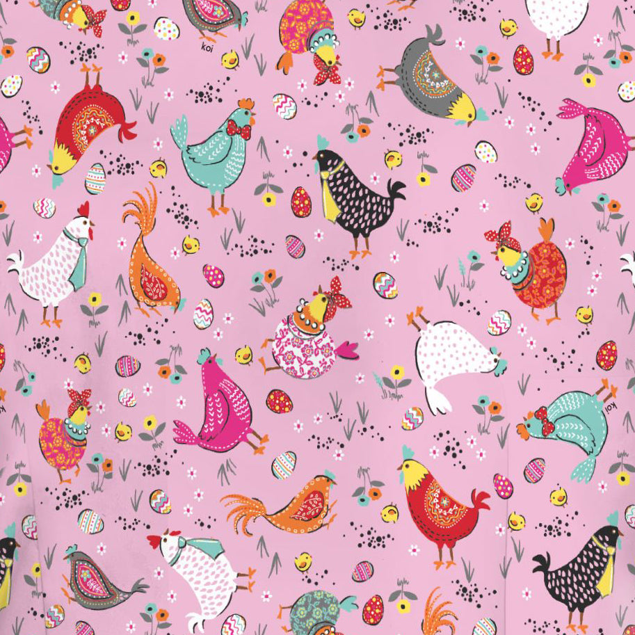 Womens Printed Scrub Top - Hen House