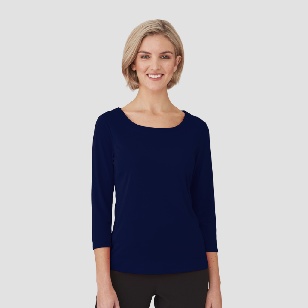 2290 - Womens City Collection Smart Knit 3/4 Sleeve Top