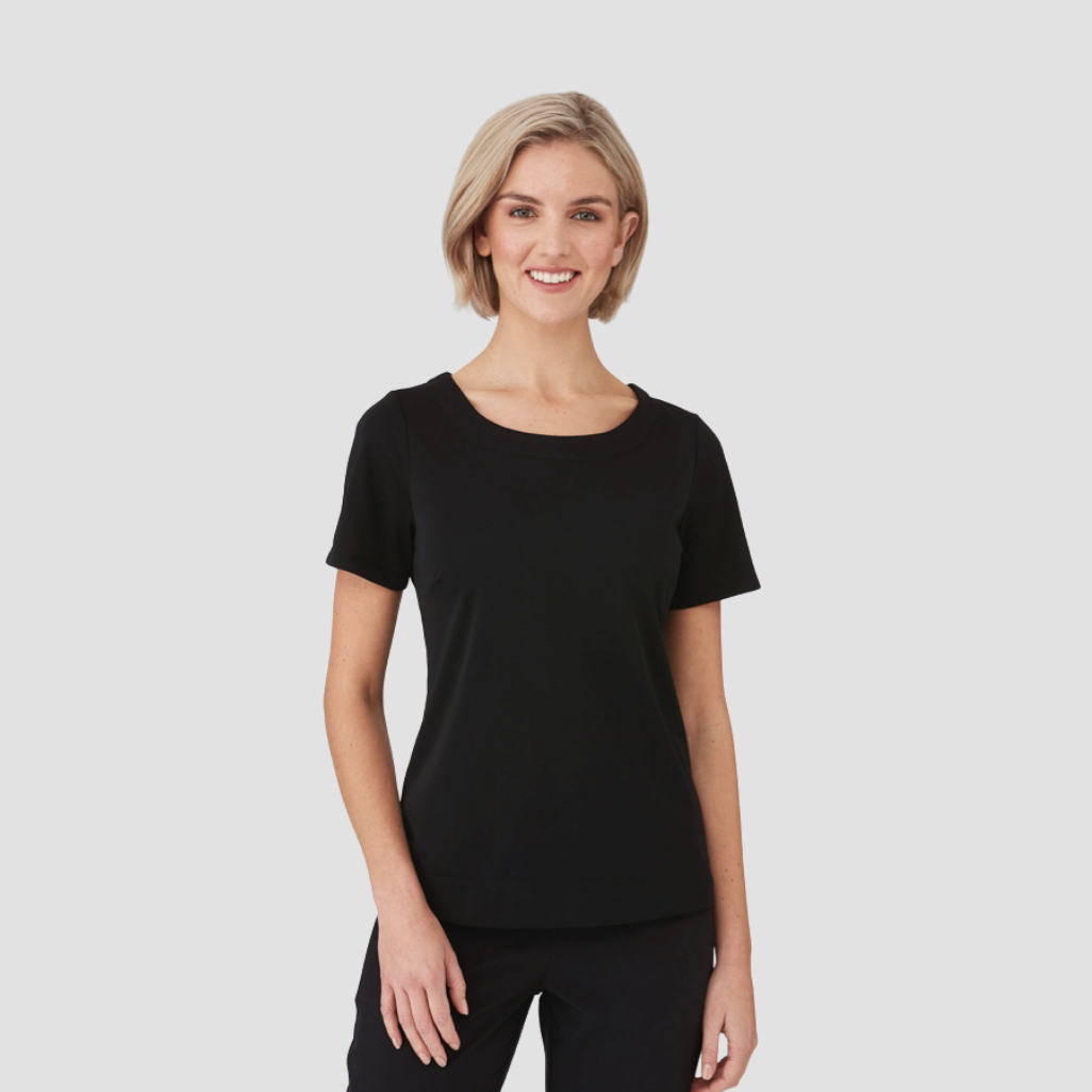 2291 - Womens City Collection Smart Knit Short Sleeve Top