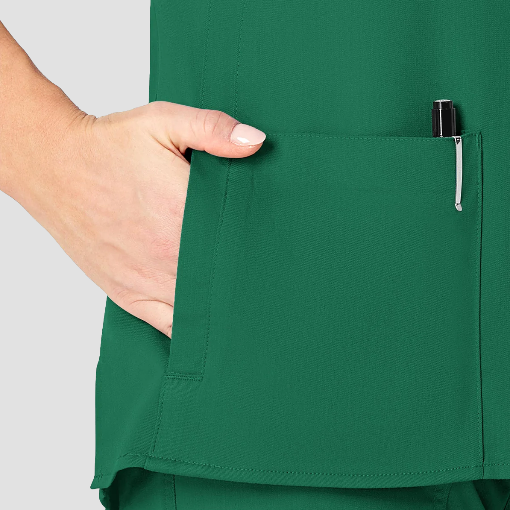 6519 - Womens Wink Pro 4 Pocket Wrap Scrub Top - Hunter - XL
