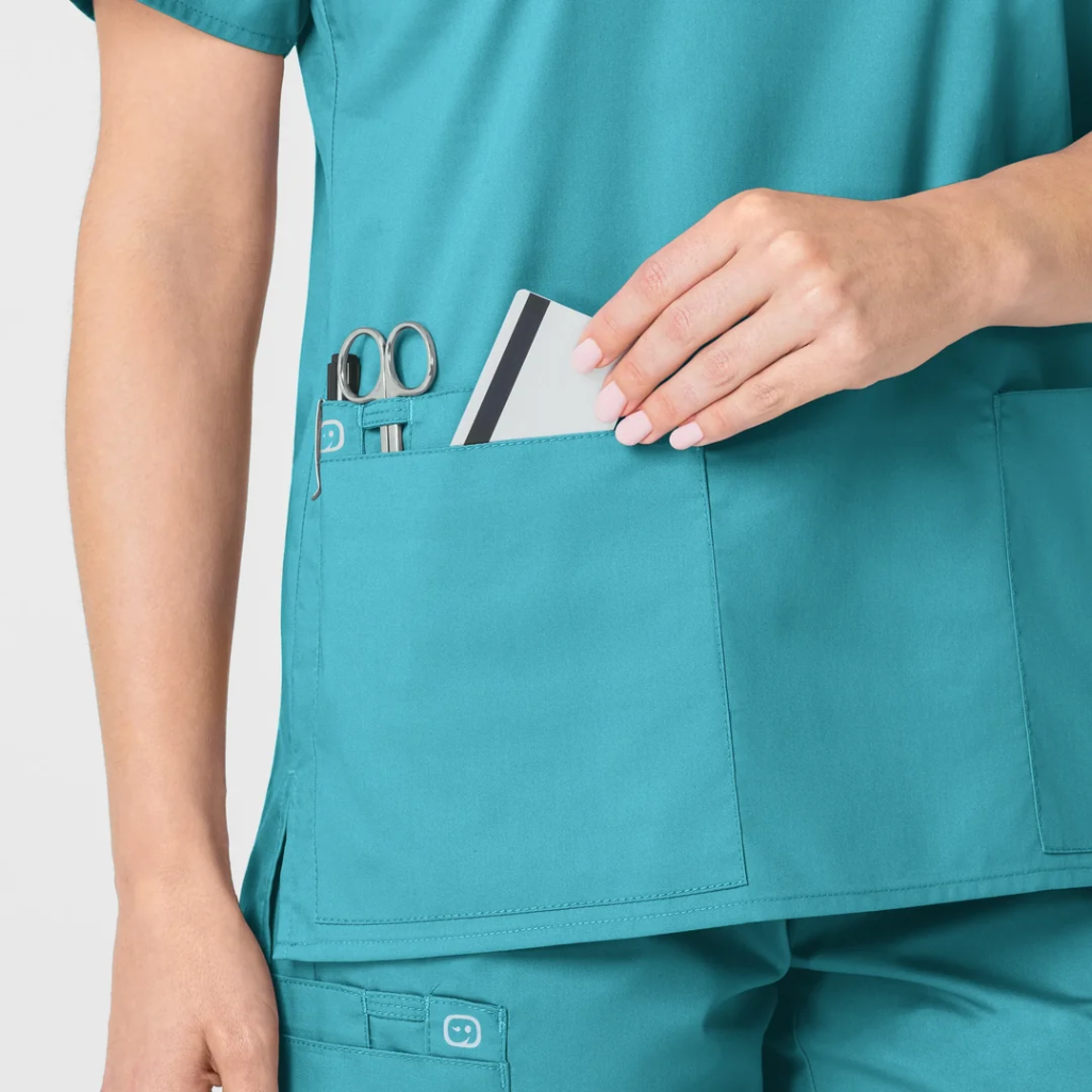101 - Womens Wonderwork Scrub Top - Teal - XXS | XL