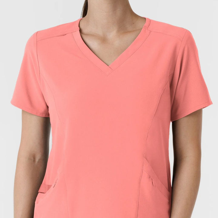 6134 - Womens Wink Renew Pink V-Neck Scrub Top - L