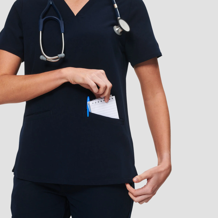 Womens Dr Woof 3-Pocket Scrub Top