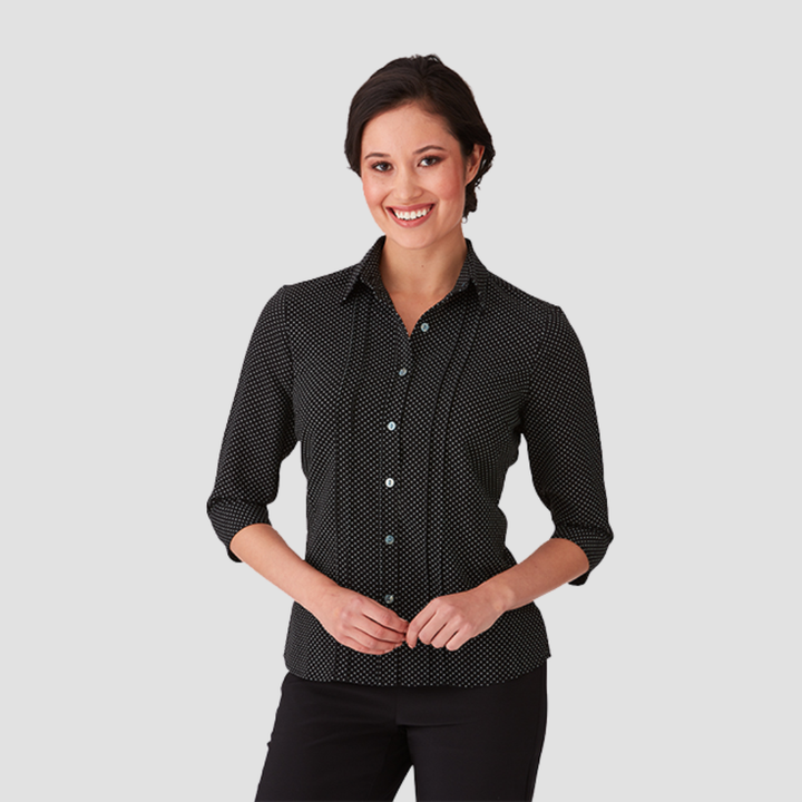 2172 - Womens City Collection Spot 3/4 Sleeve Top