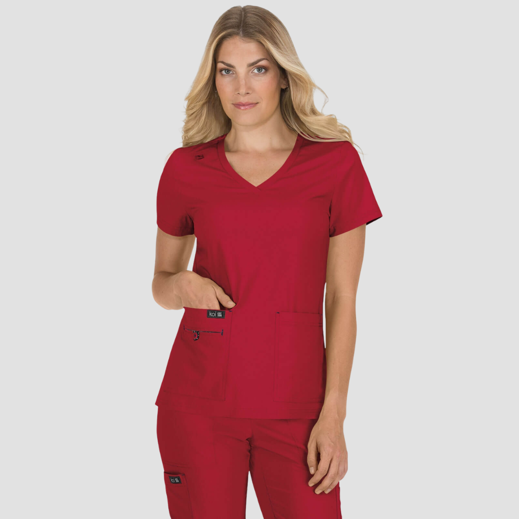 373 - Womens Koi Becca Ruby Scrub Top - XXS